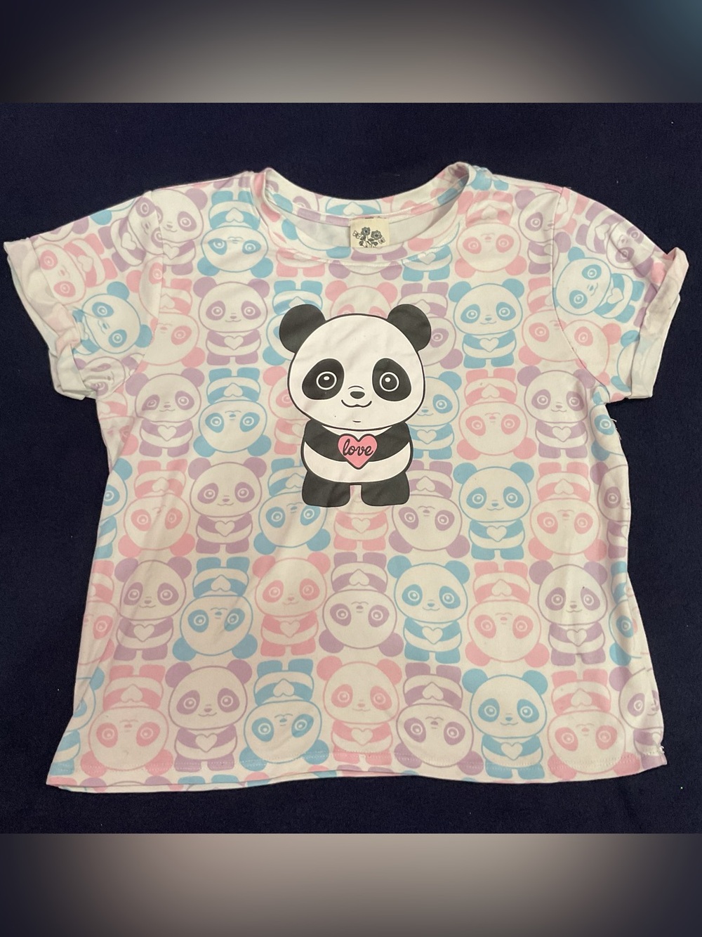 Lily Bleu Girls Panda Graphic Shirt Size L (14)